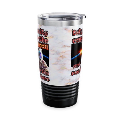 defy conquer reach - Ringneck Tumbler, 20oz (white marble)