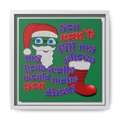 santa's shoes - framed canvas art (dark green)