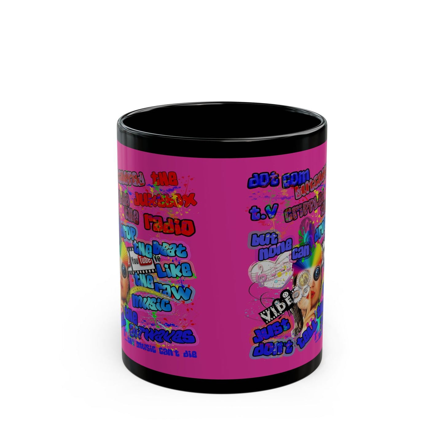 drop the beat - Black Mug (pink)