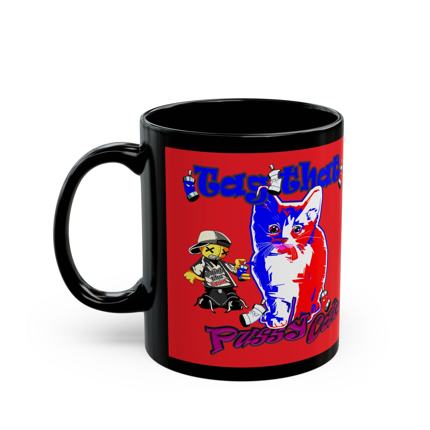tag that - Black Mug (red)