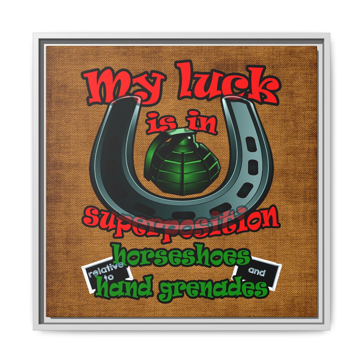 my luck - framed canvas art (brown papyrus)