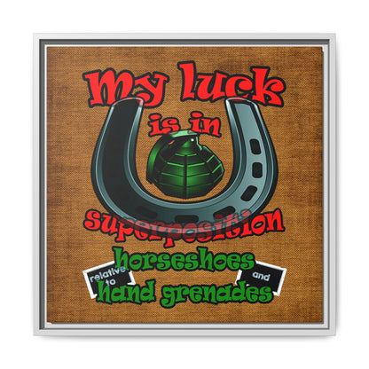 my luck - framed canvas art (brown papyrus)