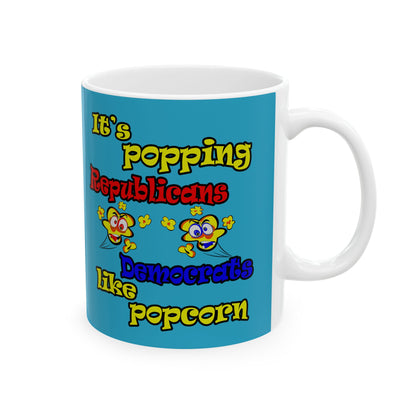 popping like popcorn - White Mug (turquoise)