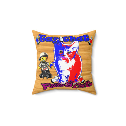 tag that - Spun Polyester Square Pillow - (butterscotch wood finish)