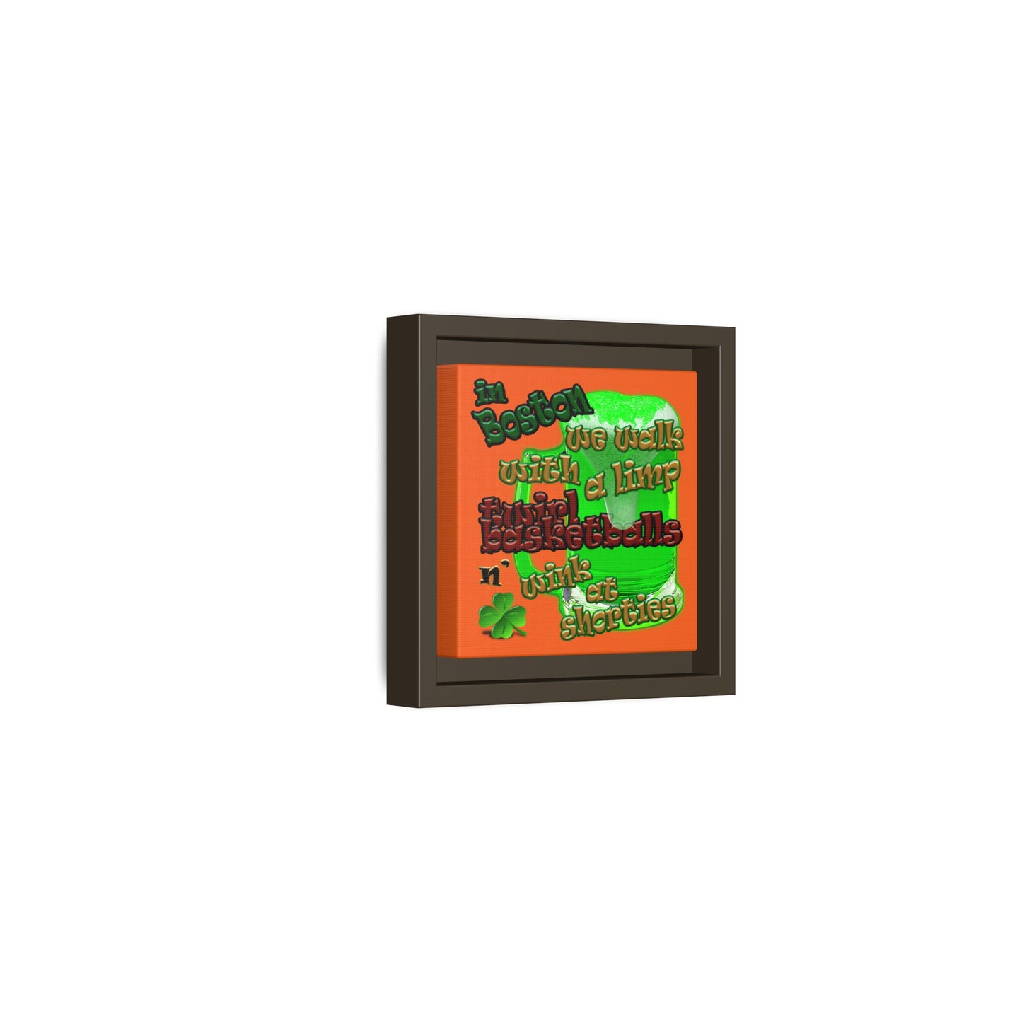 celtics logo - framed canvas art (orange)