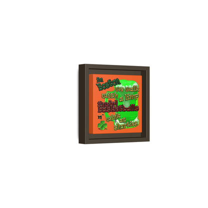 celtics logo - framed canvas art (orange)