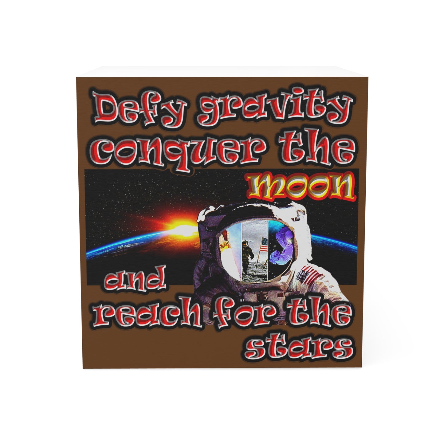 defy conquer reach - note cube (brown)