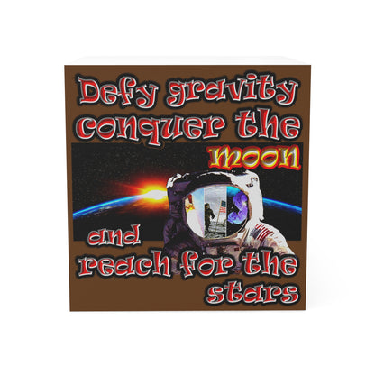 defy conquer reach - note cube (brown)
