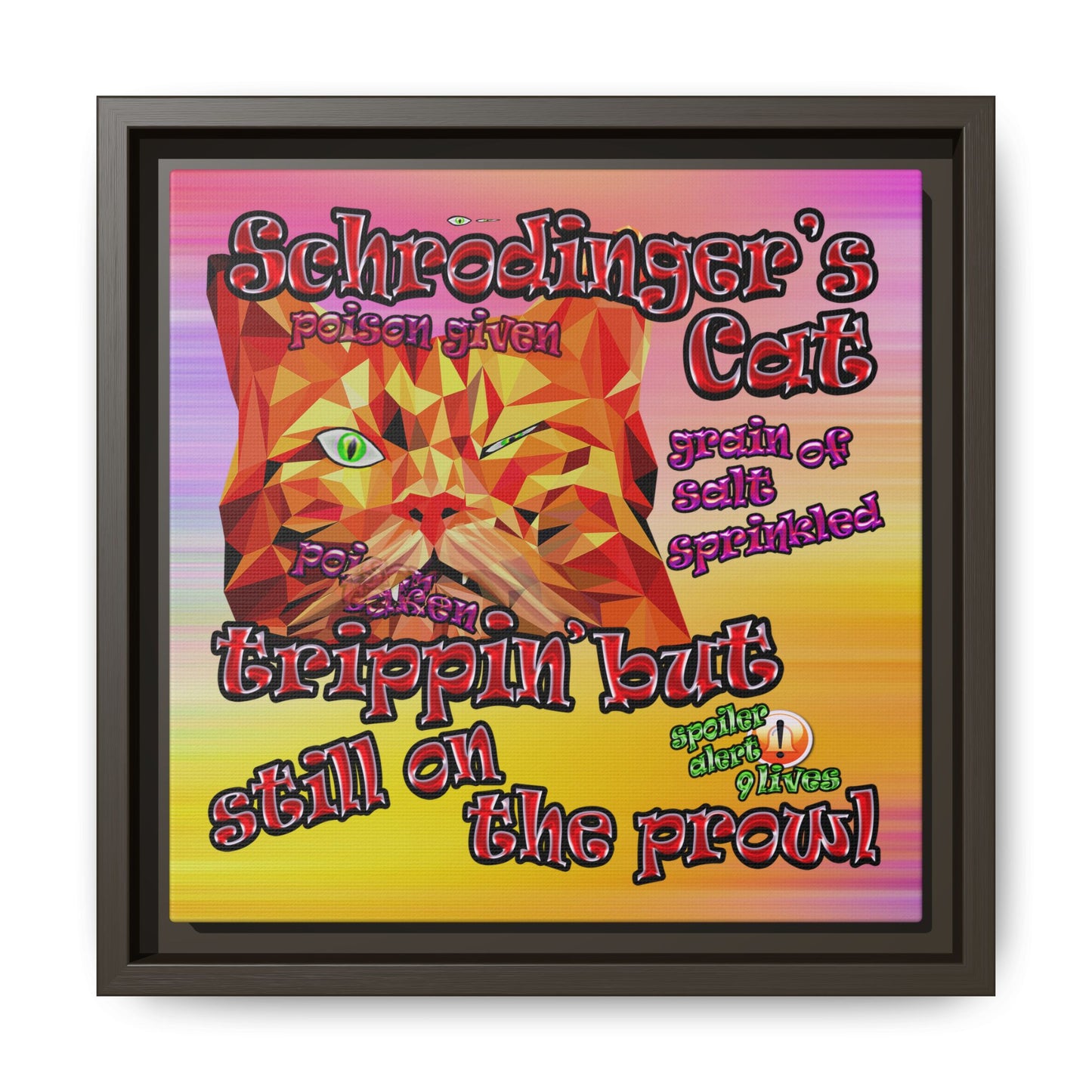 schrodinger's cat - framed canvas art (color blur)