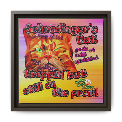 schrodinger's cat - framed canvas art (color blur)