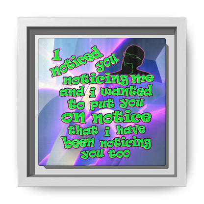 noticed you noticing - framed canvas art (grey-pink wave)