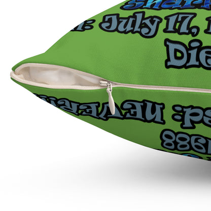 shark week - Spun Polyester Square Pillow - (green)