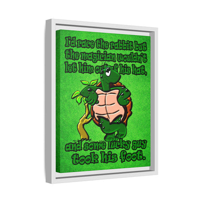 turtle race - framed canvas art (green turf)