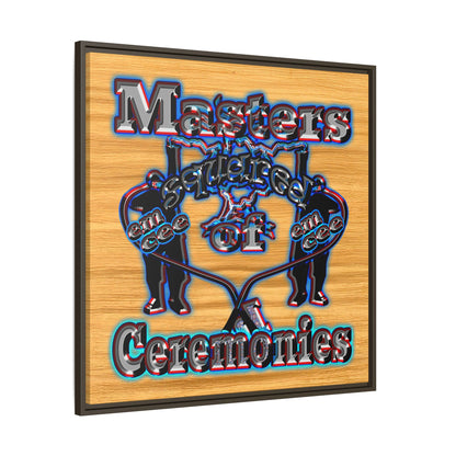 em cee squared - framed canvas art (butterscotch wood finish)