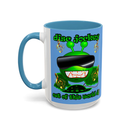 disc jockey - Accent Mug (light blue)