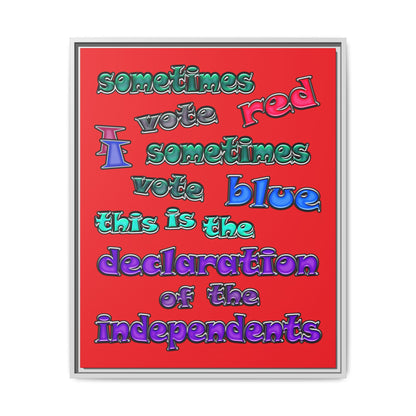 declaration of the independents - framed canvas art (red)