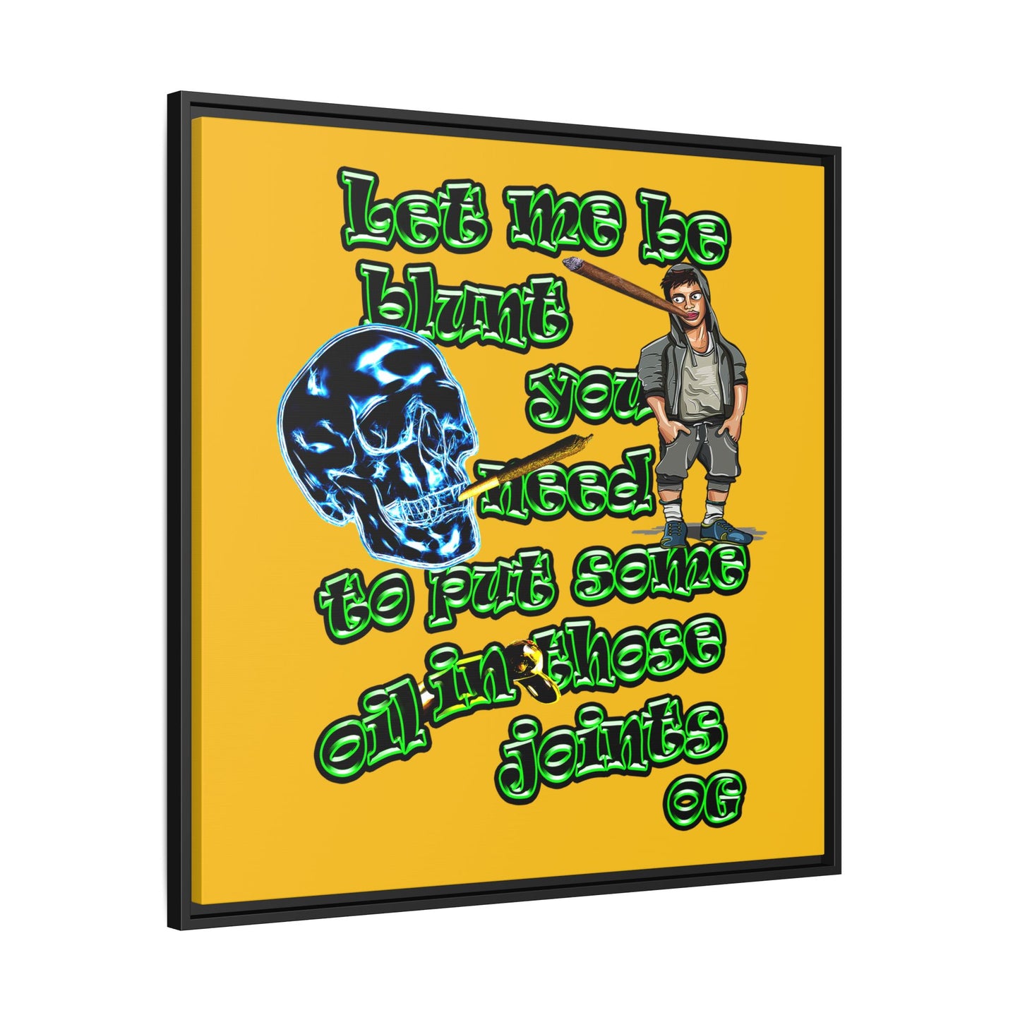 og - framed canvas art (yellow)