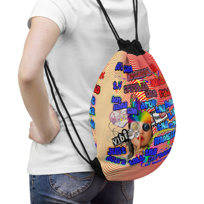 drop the beat - Drawstring Bag (yellow-orange wave)