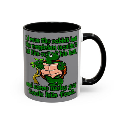 turtle race - Accent Mug (grey)
