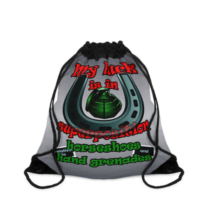 my luck - Drawstring Bag (brushed nickel)
