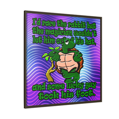 turtle race - framed canvas art (purple wave)