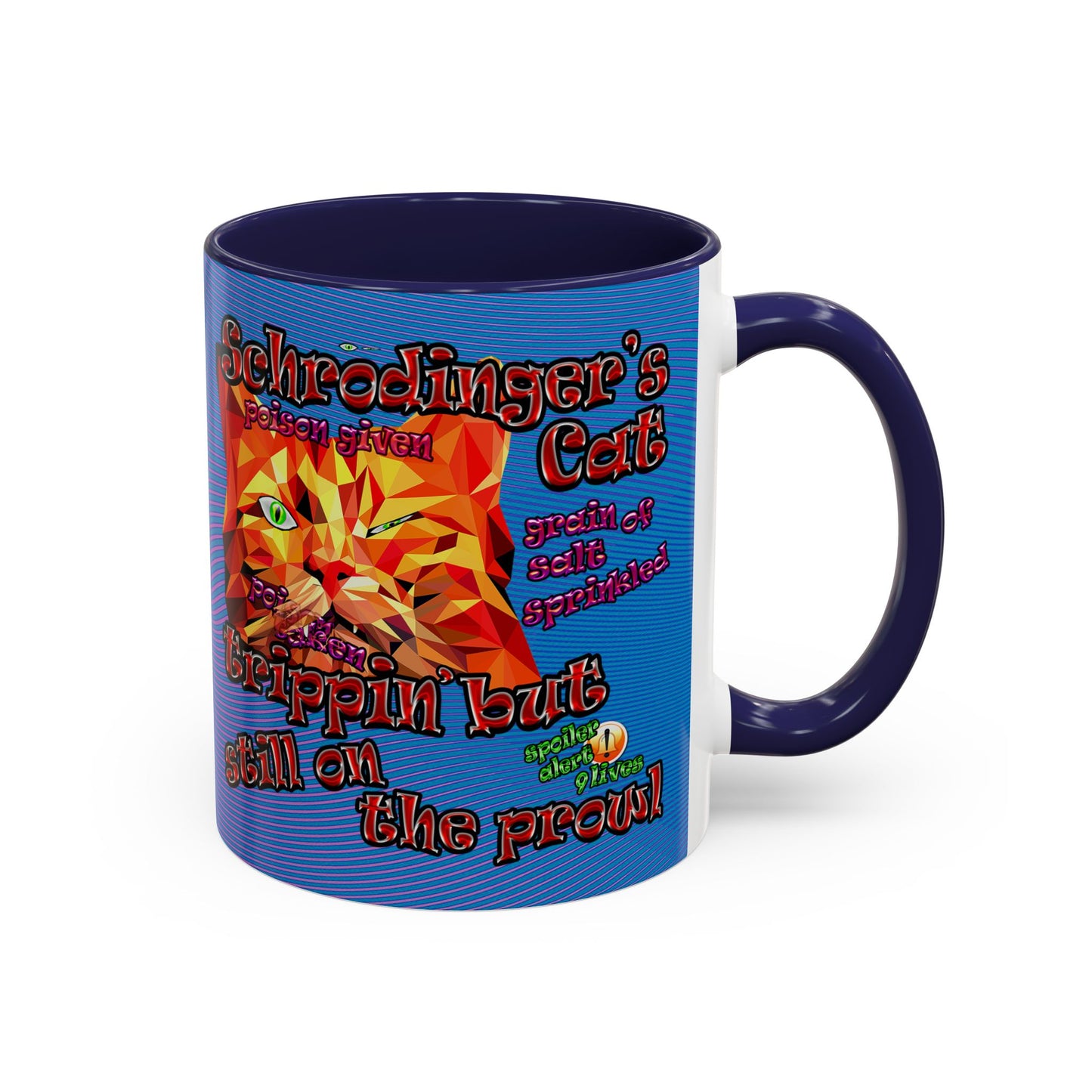 schrodinger's cat - Accent Mug (light blue-purple wave)