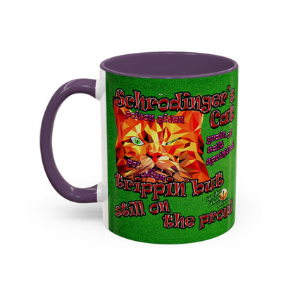 schrodinger's cat - Accent Mug (green turf)