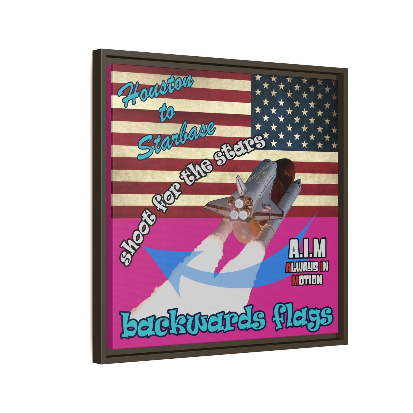 shoot for the stars - framed canvas art (pink)