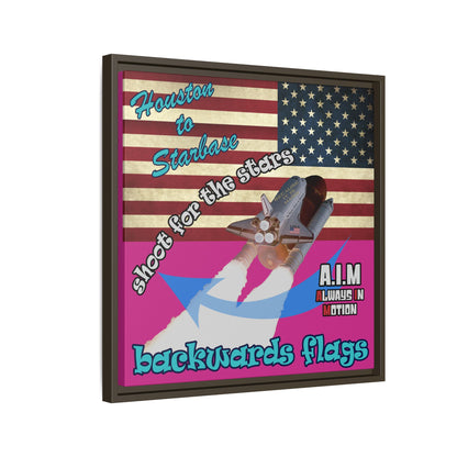 shoot for the stars - framed canvas art (pink)