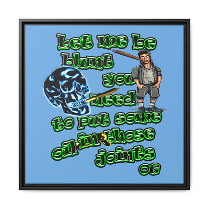 og - framed canvas art (light blue)