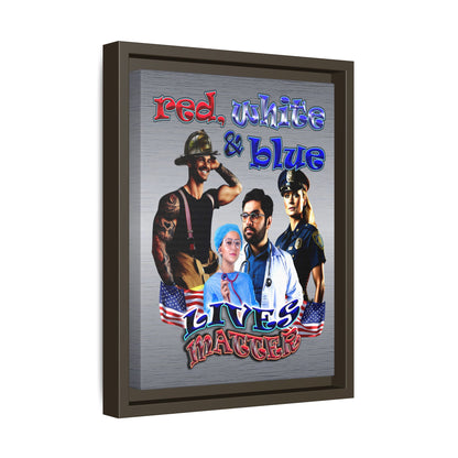 rw&b lives matter - framed canvas art (brushed nickel)