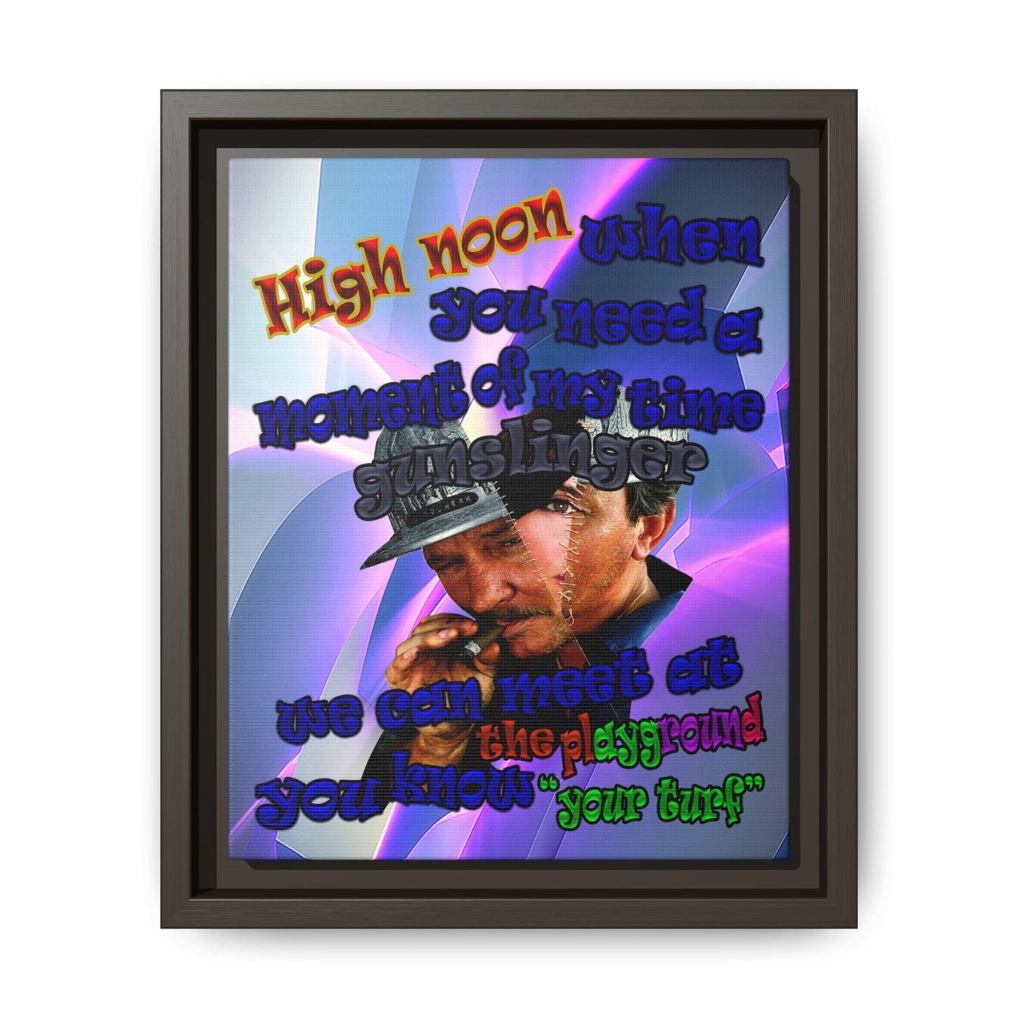 high noon - framed canvas art (grey-pink wave)
