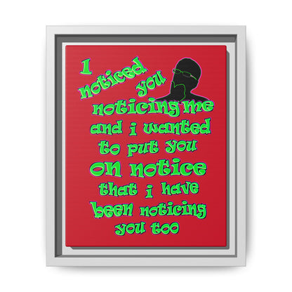noticed you noticing - framed canvas art (dark red)