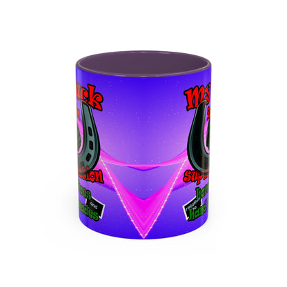 my luck - Accent Mug (purple-pink wave)