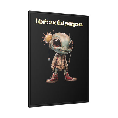 I don't care that your green - framed canvas art (black)