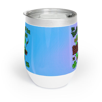 celtics logo - Chill Wine Tumbler (light blue-purple wave)