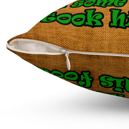 turtle race - Spun Polyester Square Pillow - (dichromatic brown papyrus)