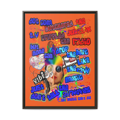drop the beat - framed canvas art (orange)
