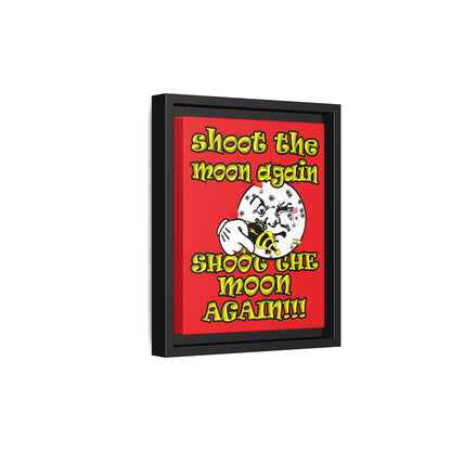 shoot the moon again - framed canvas art (red)