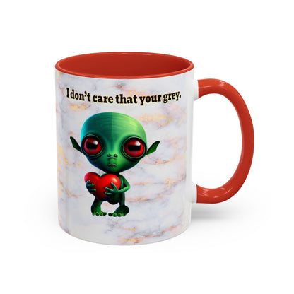 I don't care that your grey - Accent Mug (white marble)