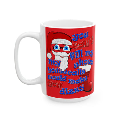 santa's shoes - White Mug (red)