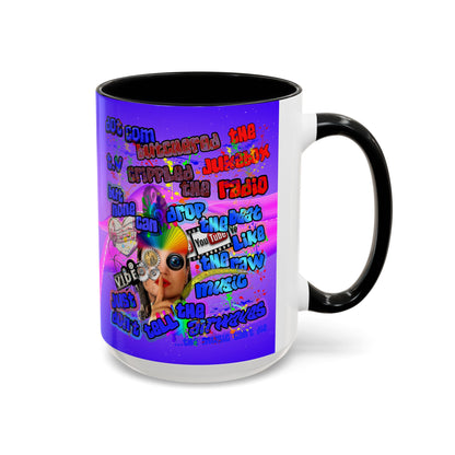 drop the beat - Accent Mug (purple-pink wave)