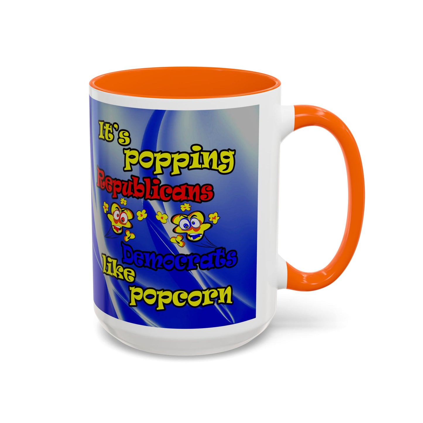 popping like popcorn - Accent Mug (blue-white wave)
