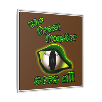 green monster - framed canvas art (brown)