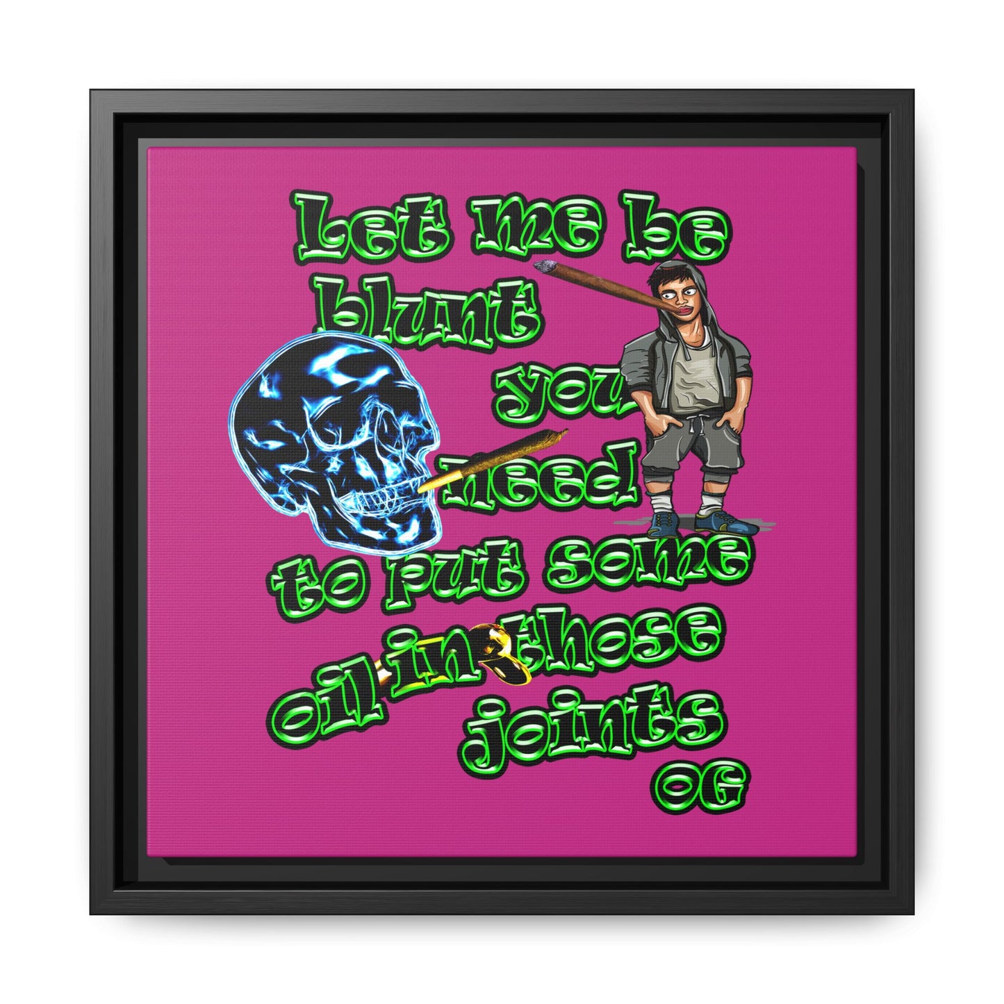 og - framed canvas art (pink)