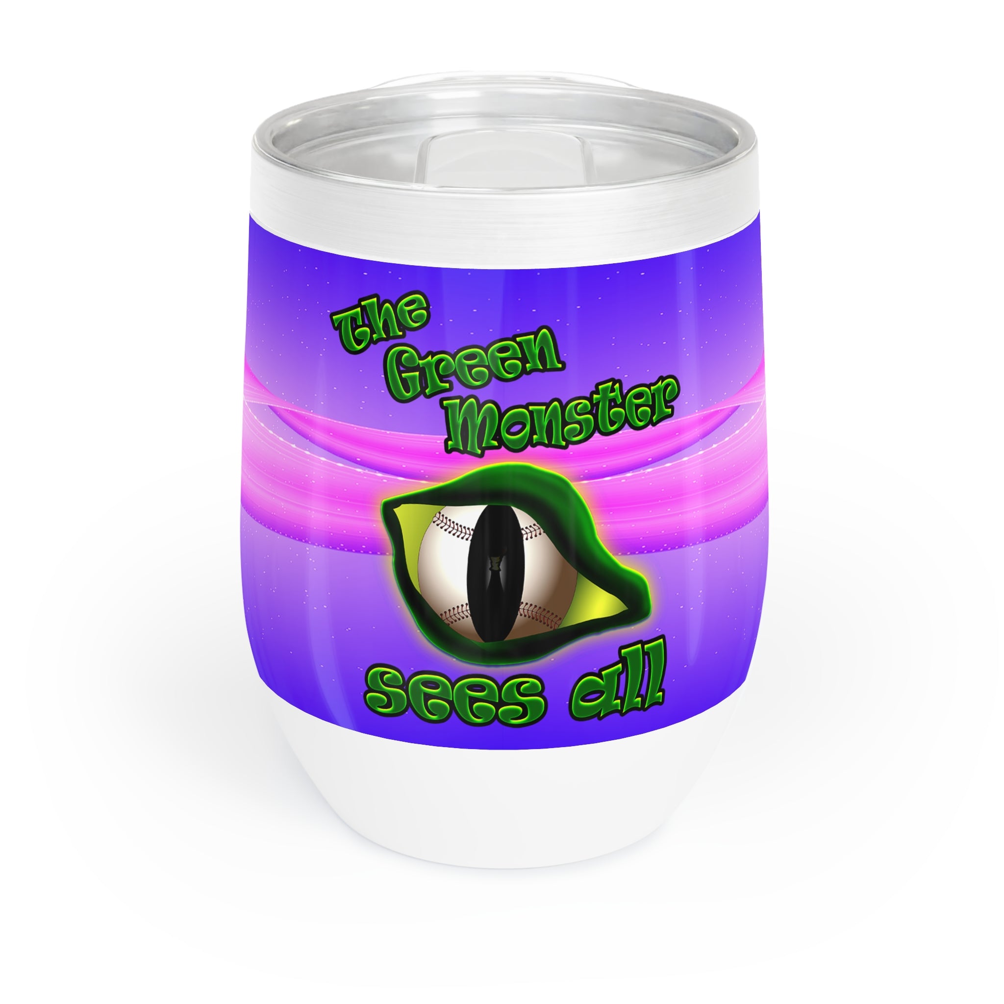 green monster - Chill Wine Tumbler (purple-pink wave)