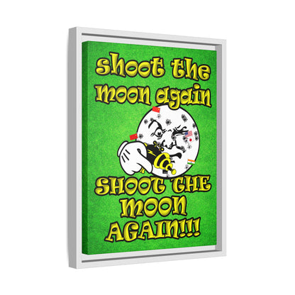 shoot the moon again - framed canvas art (green turf)