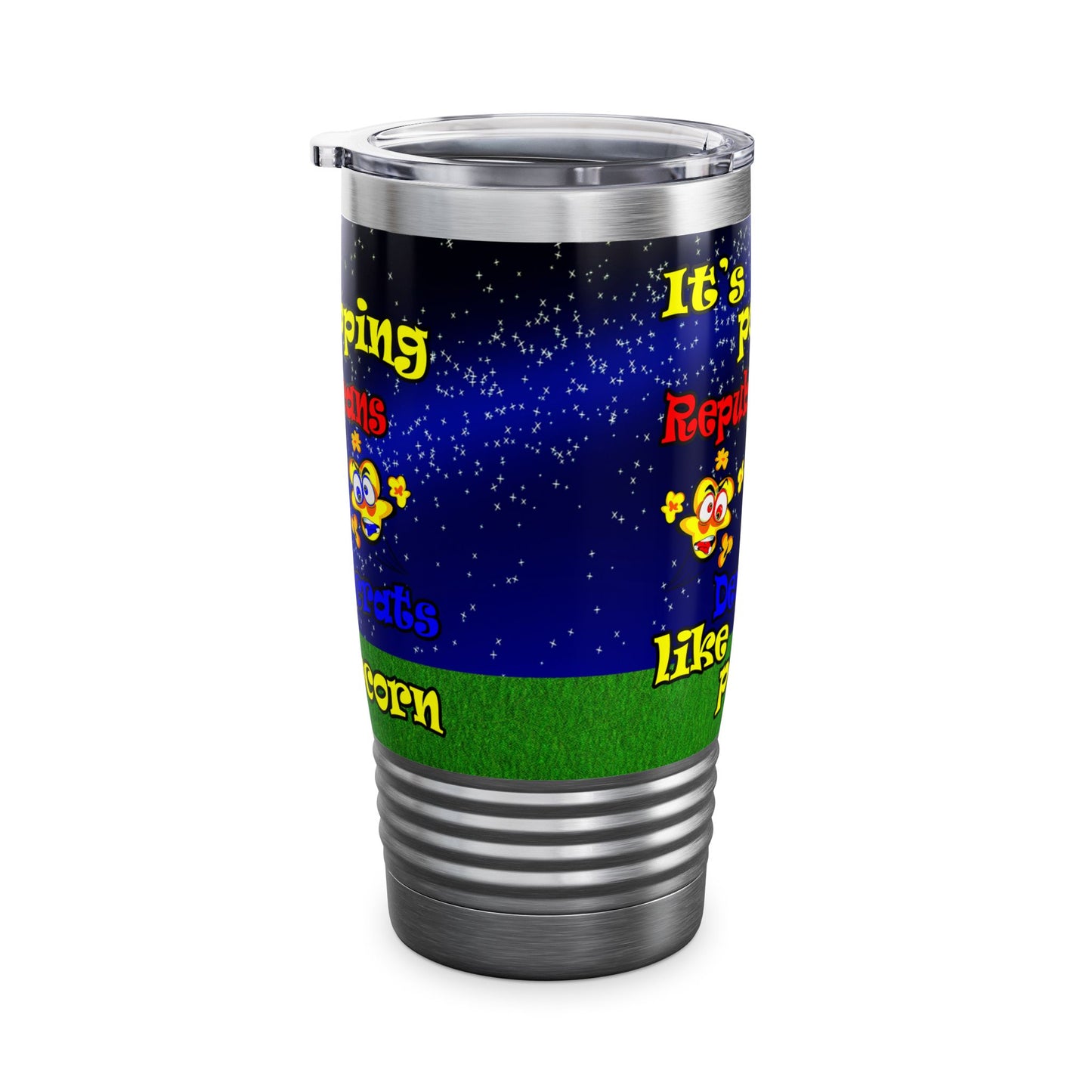 popping like popcorn - Ringneck Tumbler, 20oz ('snoops' background)