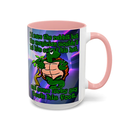 turtle race - Accent Mug (grey-pink wave)