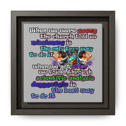 doggystyle - framed canvas art (light grey)